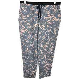 Cuddl Duds Comfortwear Slim Pants Black Stamp Floral Medium NWOT Pull-On Comfort